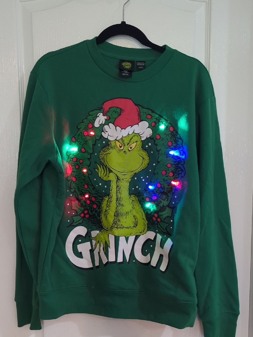 Dr. Seuss Green Grinch Light-Up Holiday Sweatshirt